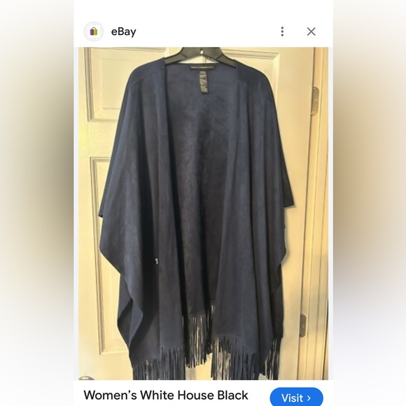 WHITE HOUSE BLACK MARKET Fringe Kimono Cardigan NWT - Picture 2 of 7